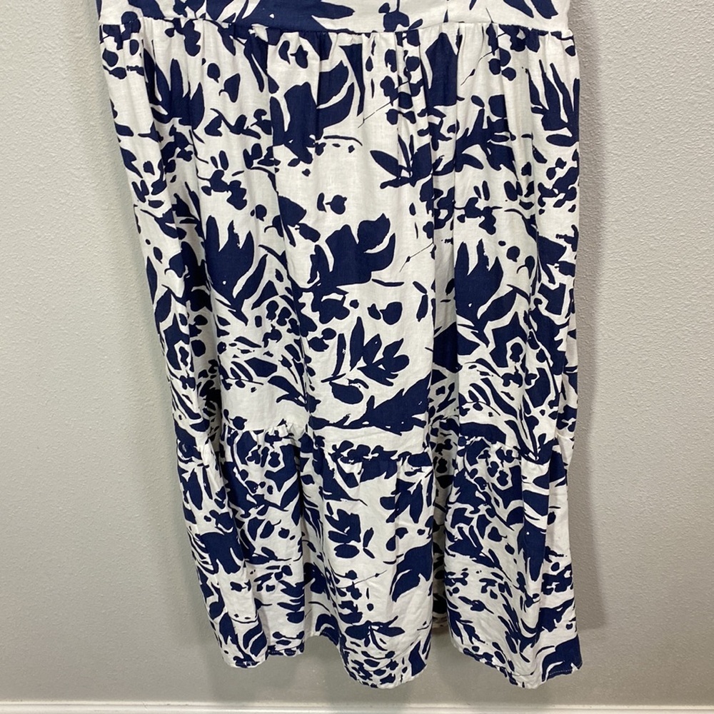 Magaschoni Linen Floral Dress Midi - image 3